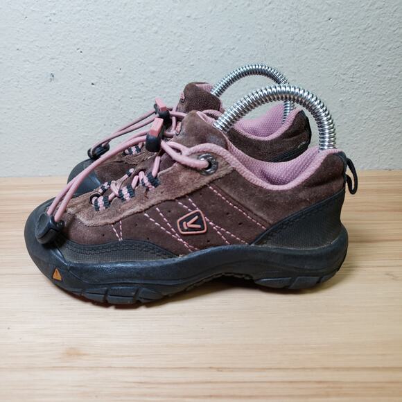 Keen Child Size 11 Lace Up Suede Leather Hiking Shoes Brown Camping Gorpcore - Picture 1 of 10